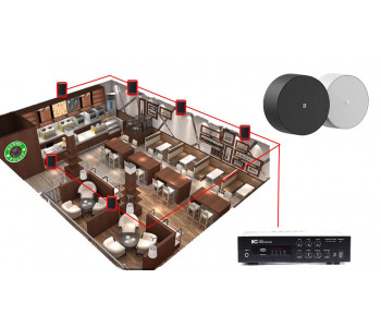 Акустическая система для ресторана, кафе 6 настенных колонки AUDAC NELO706